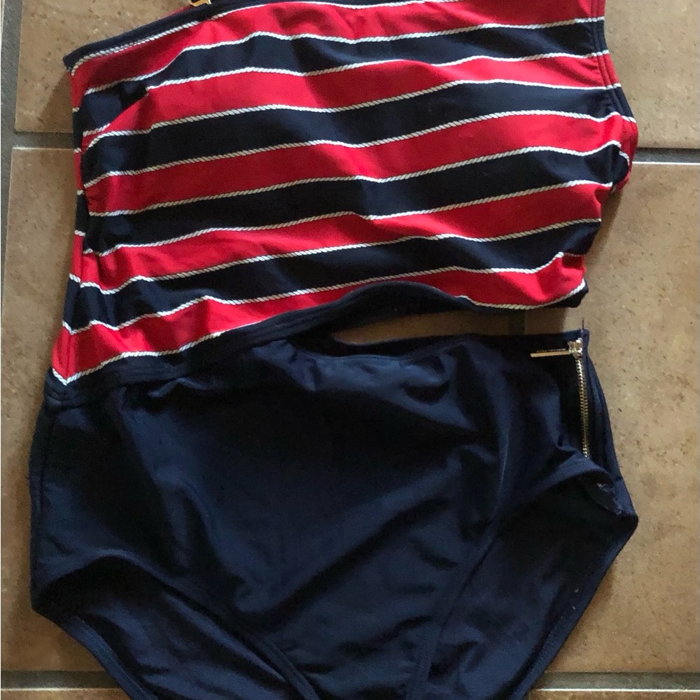 MICHAEL Michael Kors Red and Navy Swimwear